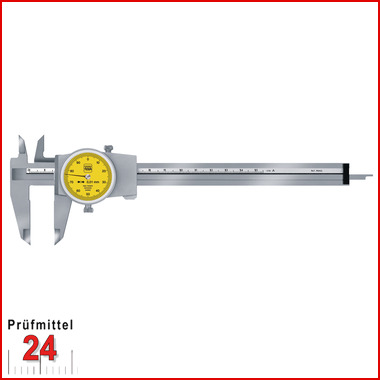 TESA Messschieber mit Rundskala 150 mm / 0,01 mm
TESA CCMA-M 00510050
mit eckigem Tiefenmaß
1 mm pro Zeigerumdrehung, Ohne Antriebsrad