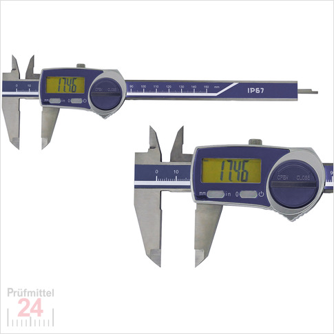 Digital Messschieber IP67 300 mm
mit Feststellschraube, Tiefenmaß: flach
