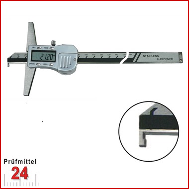 Tiefenmessschieber mit Metallgehäuse 300 mm
Brückenlänge: 100 mm
mit Haken