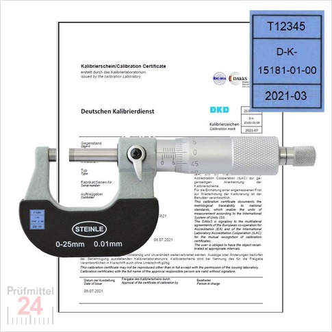 STEINLE Bügelmessschraube 0 - 25 mm -DAL-
DIN 863 Typ: 2130
inkl. Kalibriermarke & DAkkS Kalibrierschein
entspricht der IATF 16949 Forderung
Aktionspreis gültig bis 31.07.2026
Nur solange der Vorrat reicht