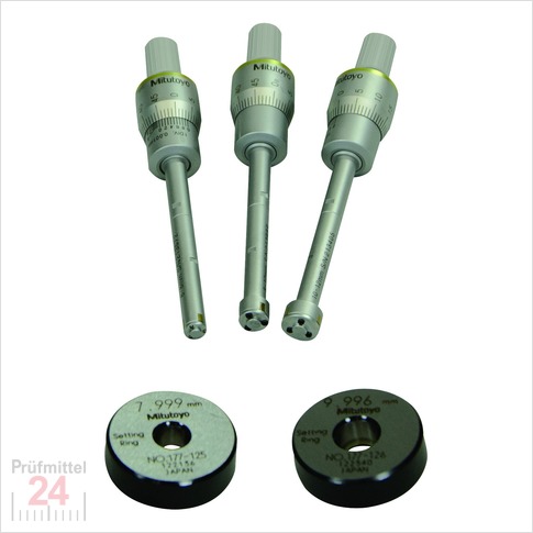 Mitutoyo 3 Punkt Innenmessschraube im Satz 6-12 mm 
Serie 368 Ablesung: 0,001 mm 368-911
Inkl. Einstellring: ø8mm ø10mm