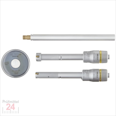 Mitutoyo 3 Punkt Innenmessschraube im Satz 12-20 mm 
Serie 368 Ablesung: 0,005 mm 368-912
Inkl. Einstellring: ø16mm