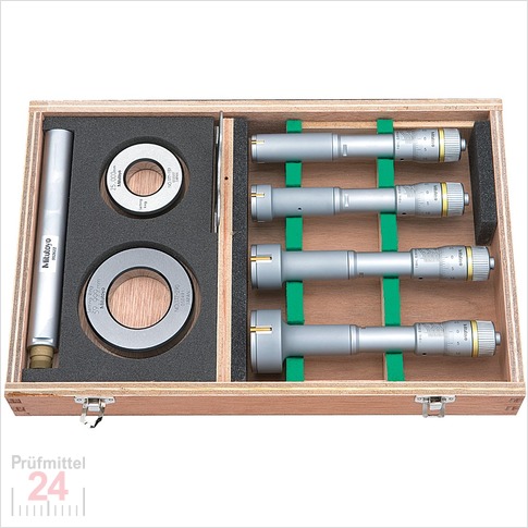 Mitutoyo 3 Punkt Innenmessschraube im Satz 20-50 mm 
Serie 368 Ablesung: 0,005 mm 368-913
Inkl. Einstellring: ø25mm ø40mm