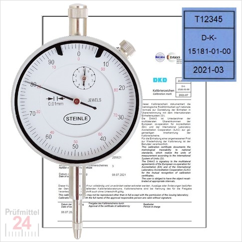 STEINLE Messuhr 3105 0 - 10 mm -DAL-
Ablesung: 0,01 mm
Ziffernblatt: 58 mm Zeigerumdrehung: 1 mm
inkl. Kalibriermarke & DAkkS Kalibrierschein
entspricht der IATF 16949 Forderung
Aktionspreis gültig bis 31.07.2026
Nur solange der Vorrat reicht