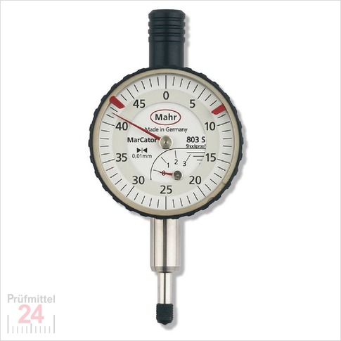 Messuhr Mahr Analog mit Stoßschutz
MarCator 803 S
Messspanne: 0 - 3 mm
Ablesung: 0,01 mm