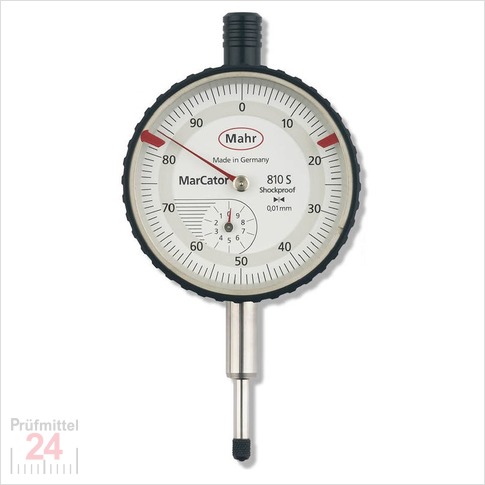 Messuhr Mahr Analog mit Stoßschutz
MarCator 810 S
Messspanne: 0 - 10 mm
Ablesung: 0,01 mm