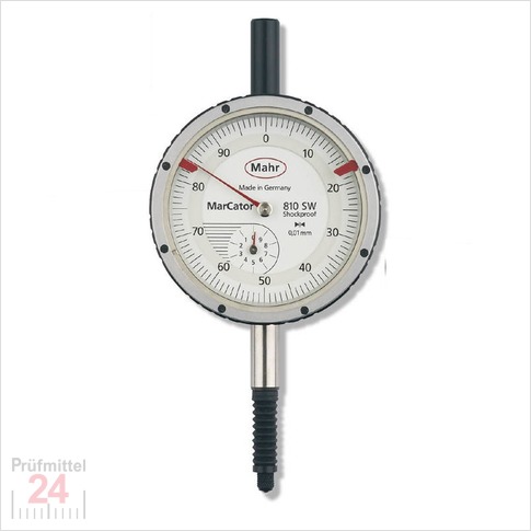 Messuhr Mahr Analog Öl- u. Wasserdicht
mit Stoßschutz IP54
MarCator 810 SW
Messspanne: 0 - 10 mm
Ablesung: 0,01 mm