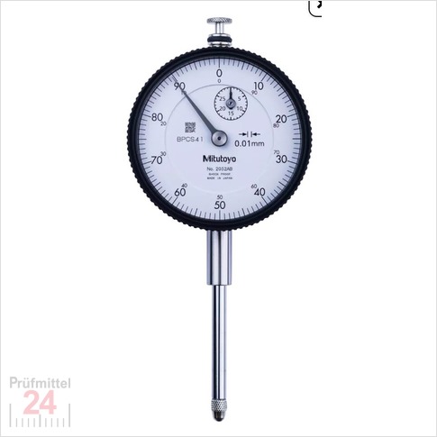 Mitutoyo Messuhr 0 - 30 mm 2052AB-19 alt: 2052SB-19
Serie 2 , Ablesung: 0,01 mm  Stoßschutz, Edelsteingelagert
Ziffernblatt 58 mm, Genauigkeit:+/-0.025 mm
Ziffernblattfarbe: Weiss - Abschlussdeckel Flach