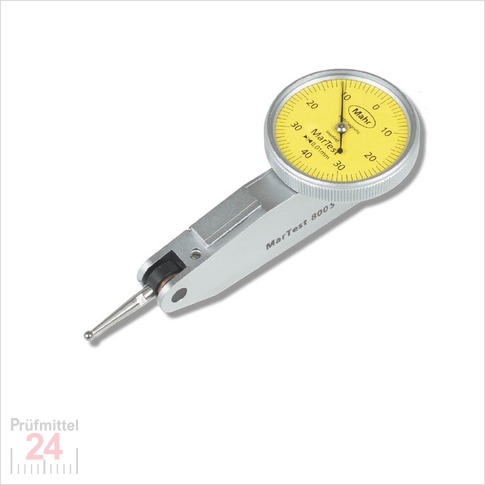 Mahr 800S Fühlhebelmessgerät 0,8 / 0,01 mm 
Messeinsatz: 14,5 mm / Außenring: 27,5 mm
4305200 / Bezifferung: 40-0-40 / Bauform: horizontal