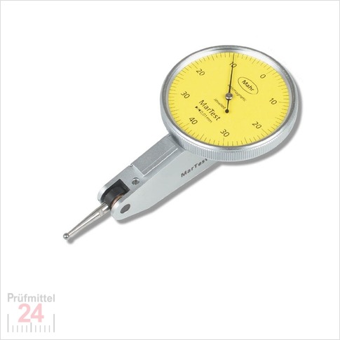 Mahr 800SG Fühlhebelmessgerät 0,8 / 0,01 mm 
Messeinsatz: 14,5 mm / Außenring: 38 mm
4307200 / Bezifferung: 40-0-40 / Bauform: horizontal