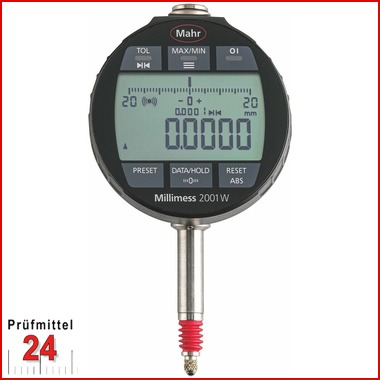 MAHR Millimess 2001Wi Induktiver Feinzeiger ± 1 mm IP67
4346811 mit Analoger Skalenanzeige nur Metrisch
mit integrated Wireless