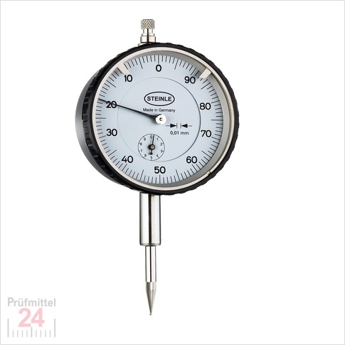 STEINLE 3906 Messuhr 0 - 10 mm - linkslaufend beziffert
Ablesung: 0,01 mm
Ziffernblatt: 58 mm Zeigerumdrehung: 1 mm