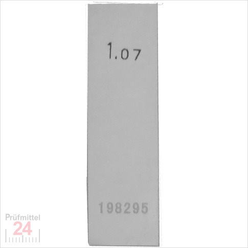 STEINLE 4202 Einzel Parallel Endmaß Stahl 1,07 mm
DIN EN ISO 3650 mit Toleranzklasse: 0