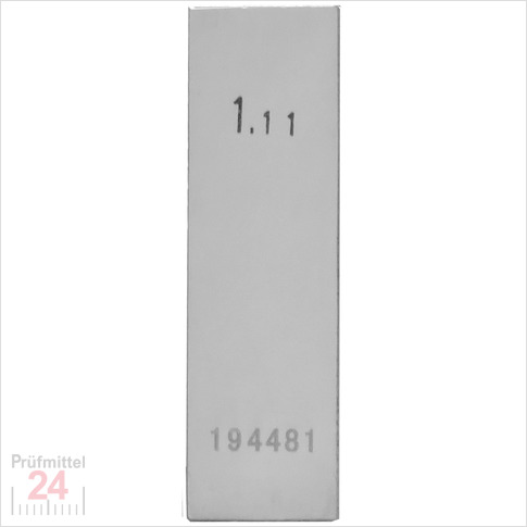 STEINLE 4202 Einzel Parallel Endmaß Stahl 1,11 mm
DIN EN ISO 3650 mit Toleranzklasse: 0