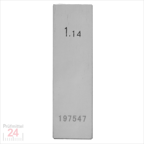 STEINLE 4202 Einzel Parallel Endmaß Stahl 1,14 mm
DIN EN ISO 3650 mit Toleranzklasse: 0