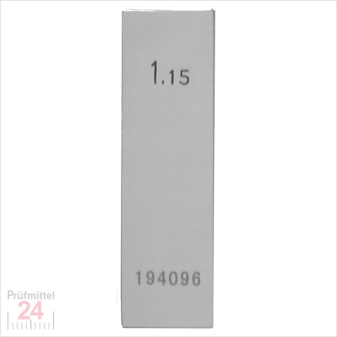 STEINLE 4202 Einzel Parallel Endmaß Stahl 1,15 mm
DIN EN ISO 3650 mit Toleranzklasse: 0