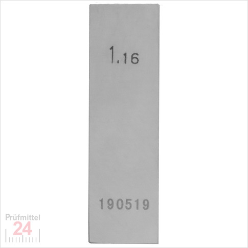 STEINLE 4202 Einzel Parallel Endmaß Stahl 1,16 mm
DIN EN ISO 3650 mit Toleranzklasse: 0