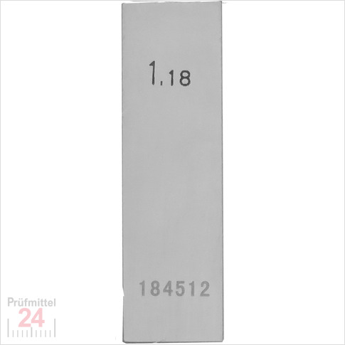 STEINLE 4202 Einzel Parallel Endmaß Stahl 1,18 mm
DIN EN ISO 3650 mit Toleranzklasse: 0