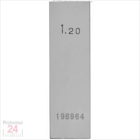 STEINLE 4202 Einzel Parallel Endmaß Stahl 1,2 mm
DIN EN ISO 3650 mit Toleranzklasse: 0