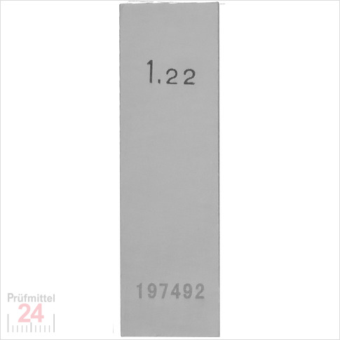 STEINLE 4202 Einzel Parallel Endmaß Stahl 1,22 mm
DIN EN ISO 3650 mit Toleranzklasse: 0