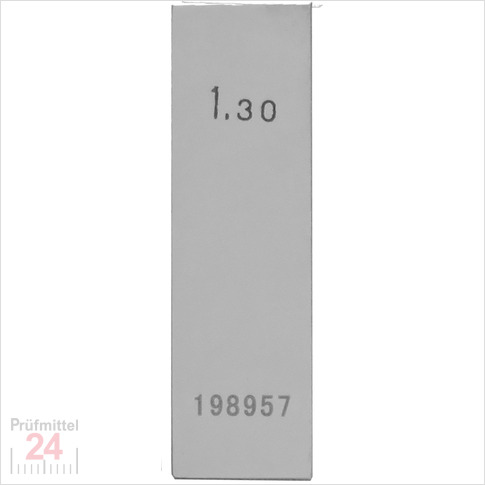 STEINLE 4202 Einzel Parallel Endmaß Stahl 1,3 mm
DIN EN ISO 3650 mit Toleranzklasse: 0