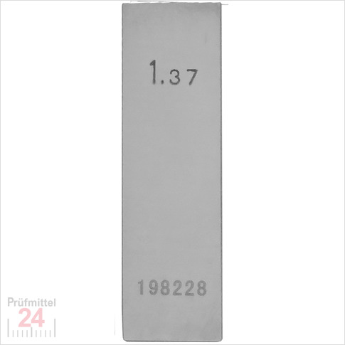 STEINLE 4202 Einzel Parallel Endmaß Stahl 1,37 mm
DIN EN ISO 3650 mit Toleranzklasse: 0