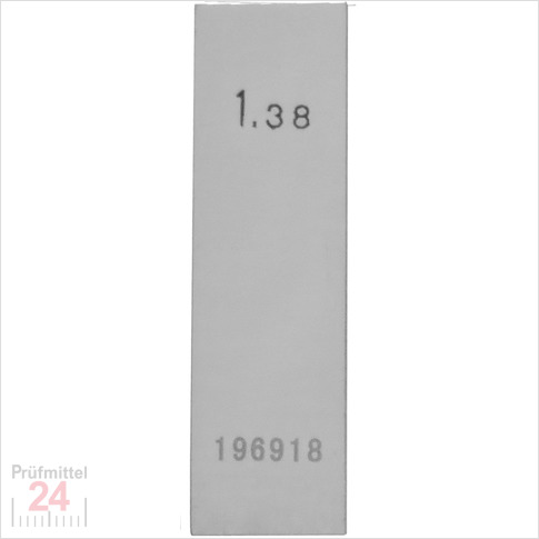 STEINLE 4202 Einzel Parallel Endmaß Stahl 1,38 mm
DIN EN ISO 3650 mit Toleranzklasse: 0