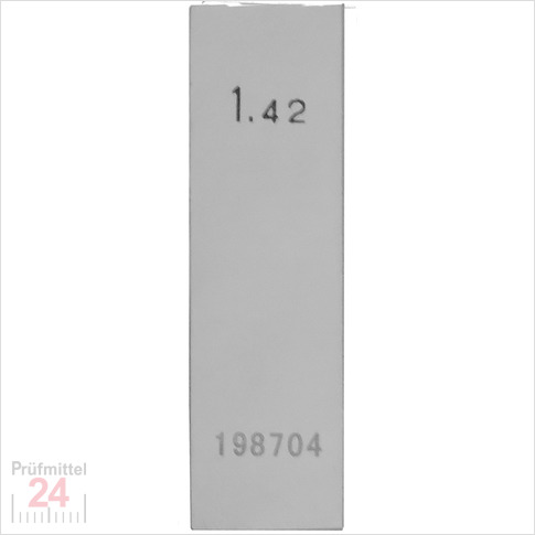 STEINLE 4202 Einzel Parallel Endmaß Stahl 1,42 mm
DIN EN ISO 3650 mit Toleranzklasse: 0