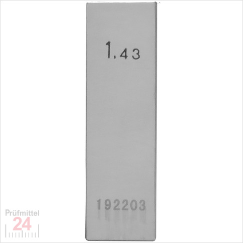STEINLE 4202 Einzel Parallel Endmaß Stahl 1,43 mm
DIN EN ISO 3650 mit Toleranzklasse: 0
