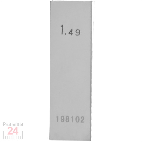 STEINLE 4202 Einzel Parallel Endmaß Stahl 1,49 mm
DIN EN ISO 3650 mit Toleranzklasse: 0