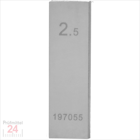 STEINLE 4202 Einzel Parallel Endmaß Stahl 2,5 mm
DIN EN ISO 3650 mit Toleranzklasse: 0