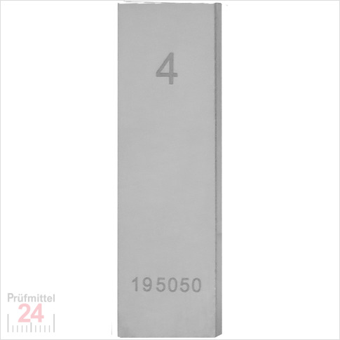 STEINLE 4202 Einzel Parallel Endmaß Stahl 4 mm
DIN EN ISO 3650 mit Toleranzklasse: 0