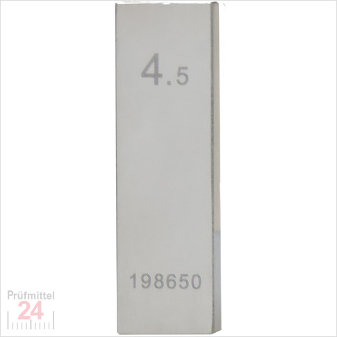 STEINLE 4202 Einzel Parallel Endmaß Stahl 4,5 mm
DIN EN ISO 3650 mit Toleranzklasse: 0