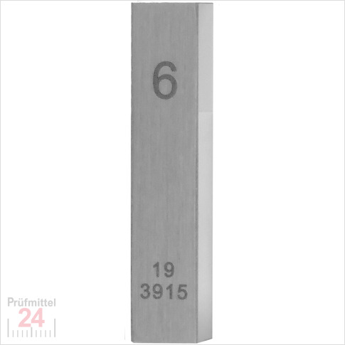 STEINLE 4202 Einzel Parallel Endmaß Stahl 6 mm
DIN EN ISO 3650 mit Toleranzklasse: 0
