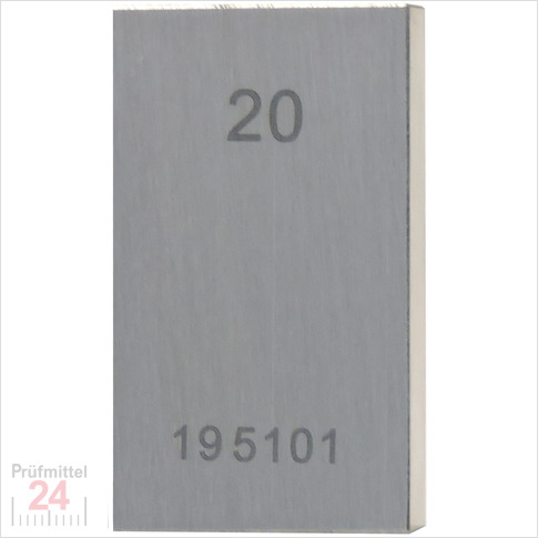 STEINLE 4202 Einzel Parallel Endmaß Stahl 20 mm
DIN EN ISO 3650 mit Toleranzklasse: 0