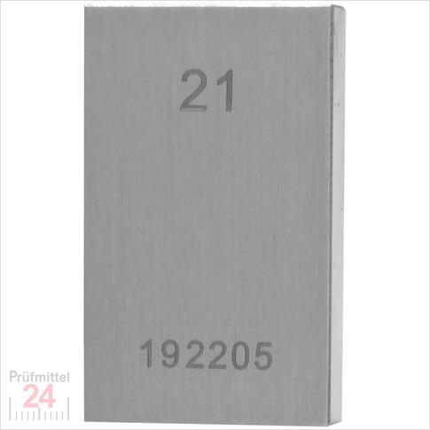 STEINLE 4202 Einzel Parallel Endmaß Stahl 21 mm
DIN EN ISO 3650 mit Toleranzklasse: 0