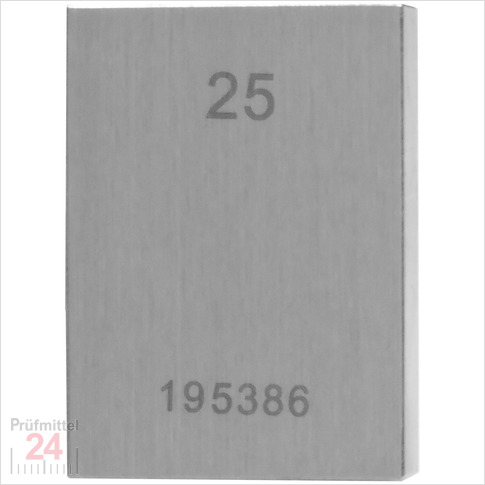 STEINLE 4202 Einzel Parallel Endmaß Stahl 25 mm
DIN EN ISO 3650 mit Toleranzklasse: 0