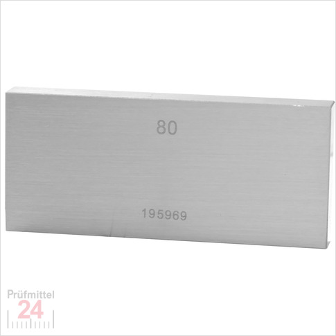 STEINLE 4202 Einzel Parallel Endmaß Stahl 80 mm
DIN EN ISO 3650 mit Toleranzklasse: 0