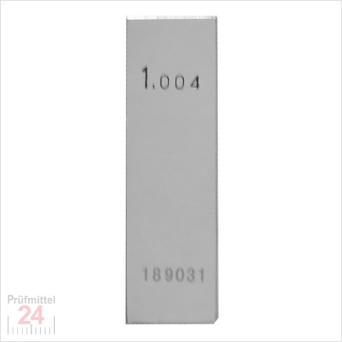 STEINLE 4202 Einzel Parallel Endmaß Stahl 1,004 mm
DIN EN ISO 3650 mit Toleranzklasse: 2