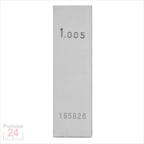 STEINLE 4202 Einzel Parallel Endmaß Stahl 1,005 mm
DIN EN ISO 3650 mit Toleranzklasse: 2