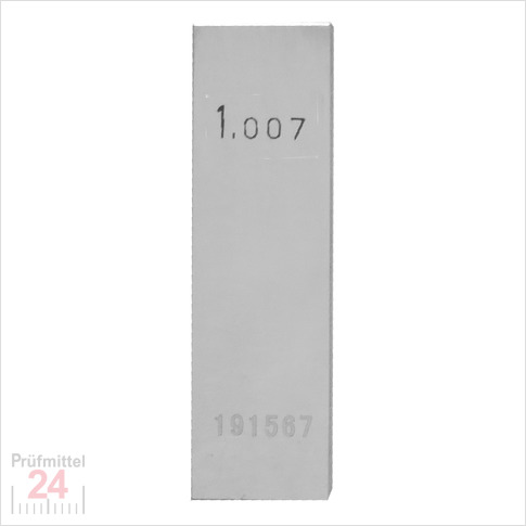 STEINLE 4202 Einzel Parallel Endmaß Stahl 1,007 mm
DIN EN ISO 3650 mit Toleranzklasse: 2