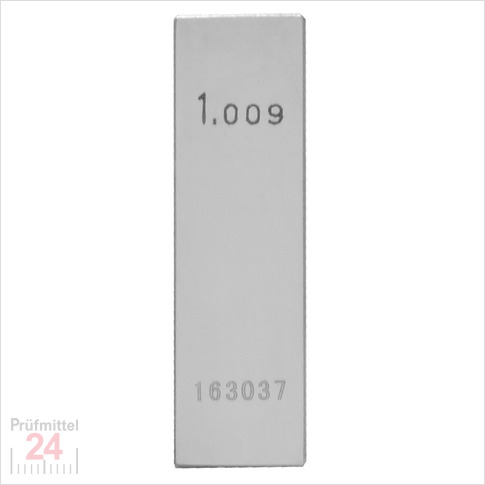 STEINLE 4202 Einzel Parallel Endmaß Stahl 1,009 mm
DIN EN ISO 3650 mit Toleranzklasse: 2