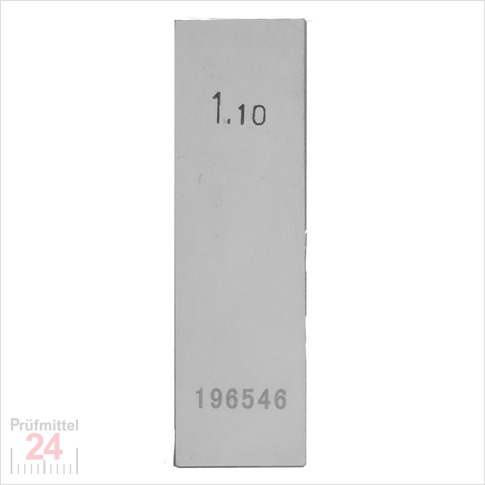 STEINLE 4202 Einzel Parallel Endmaß Stahl 1,1 mm
DIN EN ISO 3650 mit Toleranzklasse: 2