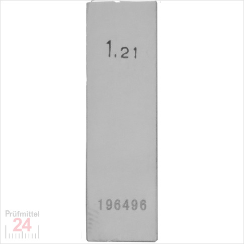 STEINLE 4202 Einzel Parallel Endmaß Stahl 1,21 mm
DIN EN ISO 3650 mit Toleranzklasse: 2
