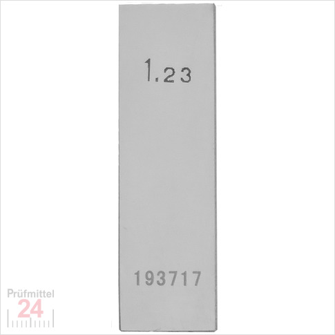 STEINLE 4202 Einzel Parallel Endmaß Stahl 1,23 mm
DIN EN ISO 3650 mit Toleranzklasse: 2