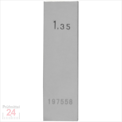 STEINLE 4202 Einzel Parallel Endmaß Stahl 1,35 mm
DIN EN ISO 3650 mit Toleranzklasse: 2