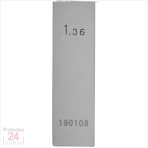 STEINLE 4202 Einzel Parallel Endmaß Stahl 1,36 mm
DIN EN ISO 3650 mit Toleranzklasse: 2
