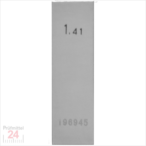 STEINLE 4202 Einzel Parallel Endmaß Stahl 1,41 mm
DIN EN ISO 3650 mit Toleranzklasse: 2