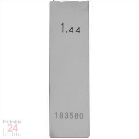 STEINLE 4202 Einzel Parallel Endmaß Stahl 1,44 mm
DIN EN ISO 3650 mit Toleranzklasse: 2