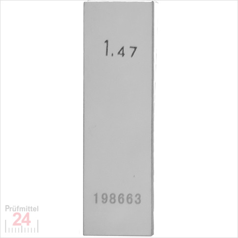 STEINLE 4202 Einzel Parallel Endmaß Stahl 1,47 mm
DIN EN ISO 3650 mit Toleranzklasse: 2